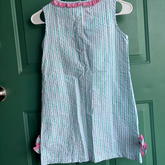 Peggy Green Grasshopper Seersucker Sophie dress size 10 adorable - Picture 5 of 6